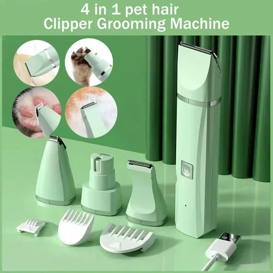 4 in 1 Electric Pet Grooming Kit - Hair Trimmer, Clippers, Nail Grinder for Cats & Dogs